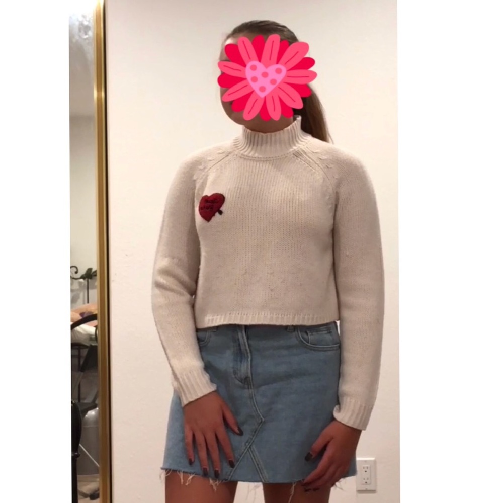Cute Cropped Turtleneck Sweater